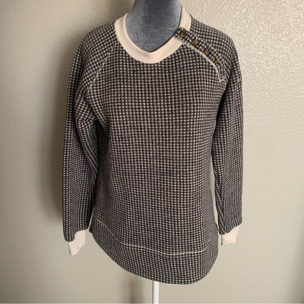 Columbia Women’s Medium Black White Chillin Chalk Houndstooth Sweater